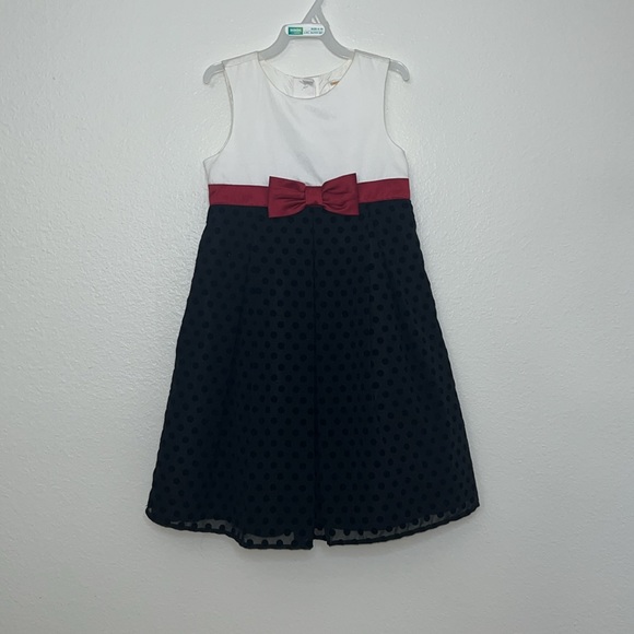 Gymboree Size 6 Merry Occasions Black White Red Bow Polka Dot Dress Holiday - Picture 2 of 7